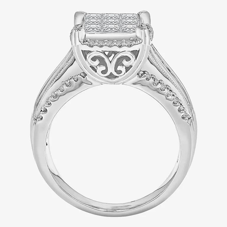 1 CT.T.W. Natural Diamond Princess-Cut Multi-Top Ring in White or Yellow 10K or 14K Gold