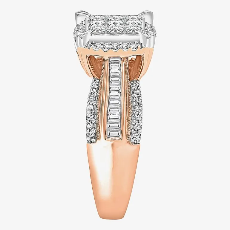1 CT.T.W. Natural Diamond Princess-Cut Multi-Top Ring in White or Yellow 10K or 14K Gold