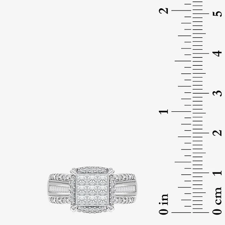 1 CT.T.W. Natural Diamond Princess-Cut Multi-Top Ring in White or Yellow 10K or 14K Gold