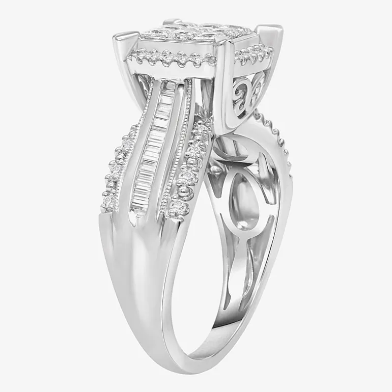 1 CT.T.W. Natural Diamond Princess-Cut Multi-Top Ring in White or Yellow 10K or 14K Gold