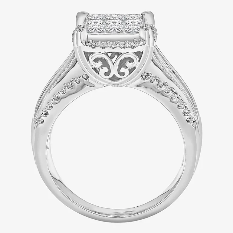 1 CT.T.W. Natural Diamond Princess-Cut Multi-Top Ring in White or Yellow 10K or 14K Gold