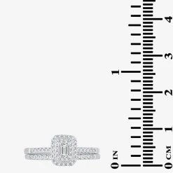 1/2 CT.T.W. Natural Diamond Side Stone Halo Bridal Set in 10K or 14K Gold