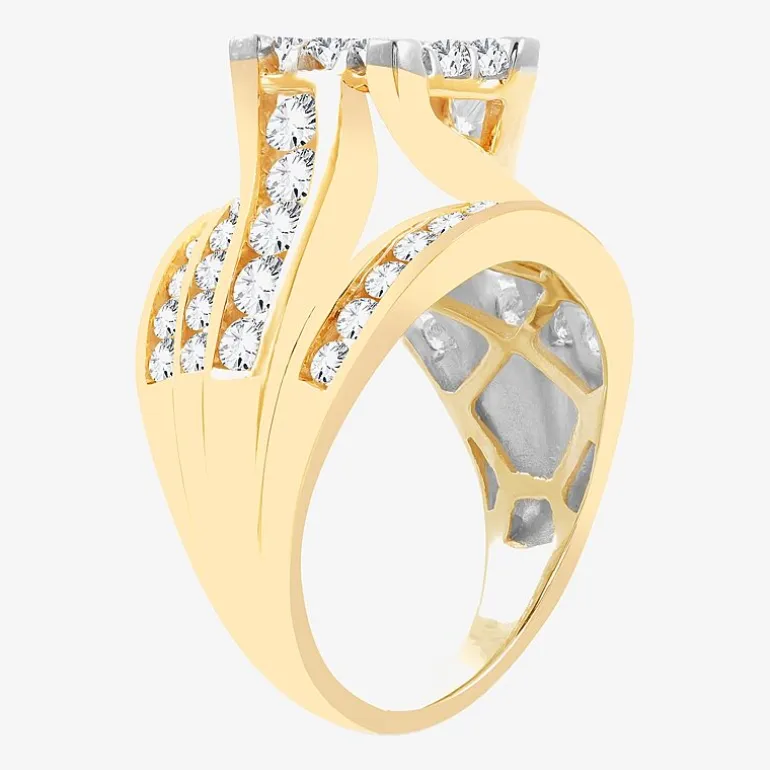 3 CT.T.W. Natural Diamond Side Stone Engagement Ring in 10K or 14K Gold