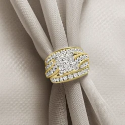 3 CT.T.W. Natural Diamond Side Stone Engagement Ring in 10K or 14K Gold