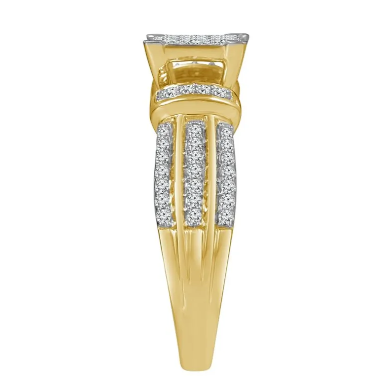 1 CT.T.W. Natural Diamond Side Stone Engagement Ring in 10K or 14K Gold