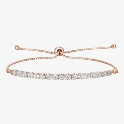 1/10 CT. T.W. Natural White Diamond Bolo Bracelet in Sterling Silver or 14K Gold Over Silver