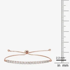 1/10 CT. T.W. Natural White Diamond Bolo Bracelet in Sterling Silver or 14K Gold Over Silver