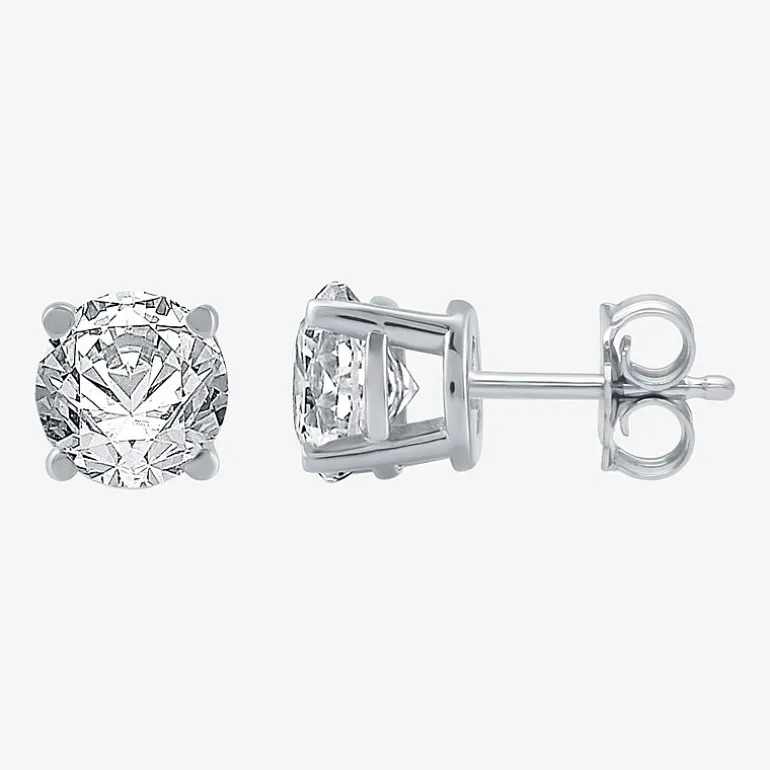 7/8 CT. T.W. Natural White Diamond 10K Gold Round Stud Earrings