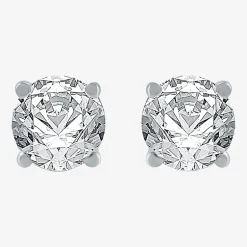7/8 CT. T.W. Natural White Diamond 10K Gold Round Stud Earrings