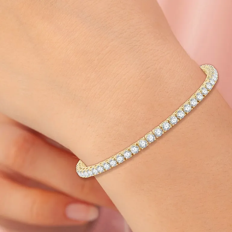 5 CT. T.W. Natural White Diamond 10K or 14K White or Yellow Gold 7.25 Inch Tennis Bracelet