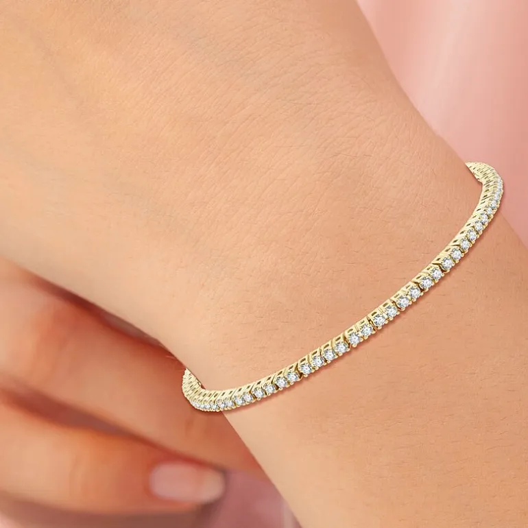 2 CT. T.W. Natural White Diamond 10K or 14K White or Yellow Gold 7.25 Inch Tennis Bracelet