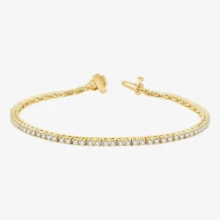 2 CT. T.W. Natural White Diamond 10K or 14K White or Yellow Gold 7.25 Inch Tennis Bracelet