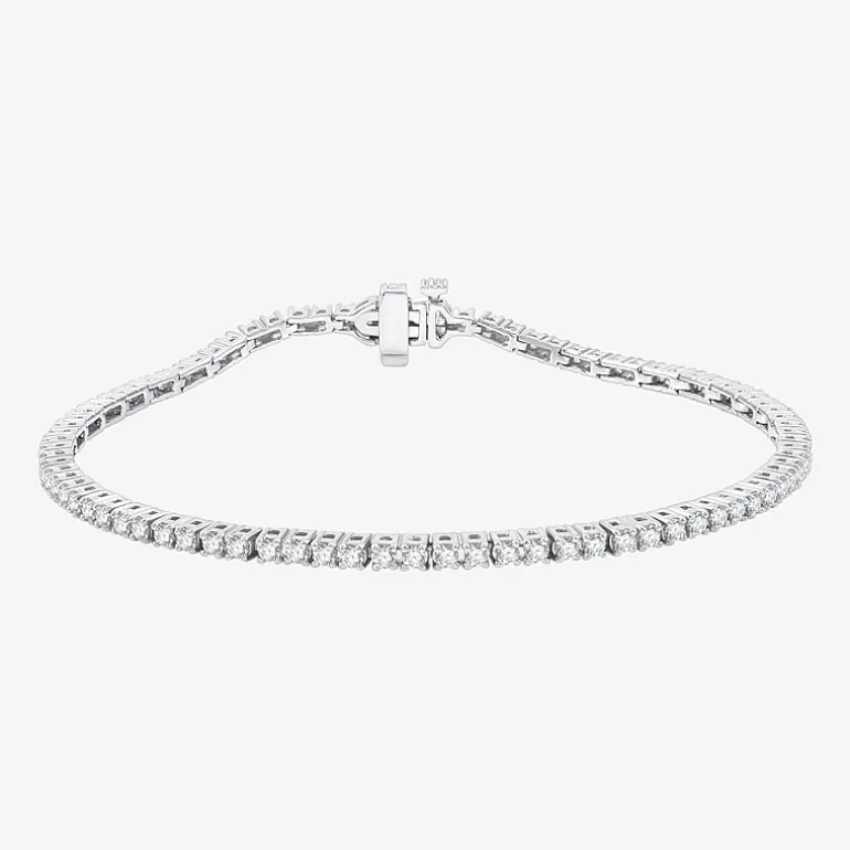 2 CT. T.W. Natural White Diamond 10K or 14K White or Yellow Gold 7.25 Inch Tennis Bracelet