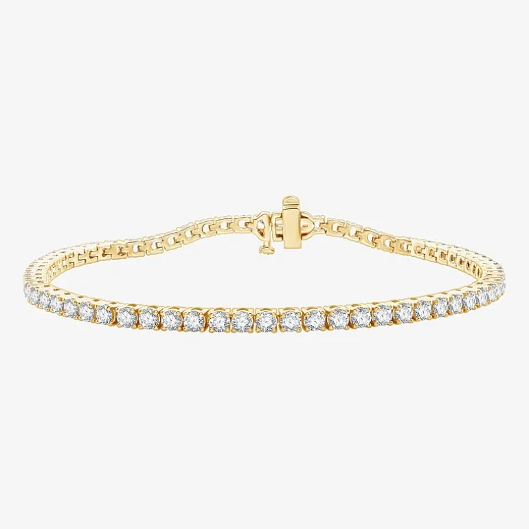 4 CT. T.W. Natural White Diamond 10K or 14K White or Yellow Gold 7.25 Inch Tennis Bracelet