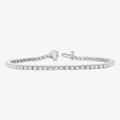 4 CT. T.W. Natural White Diamond 10K or 14K White or Yellow Gold 7.25 Inch Tennis Bracelet