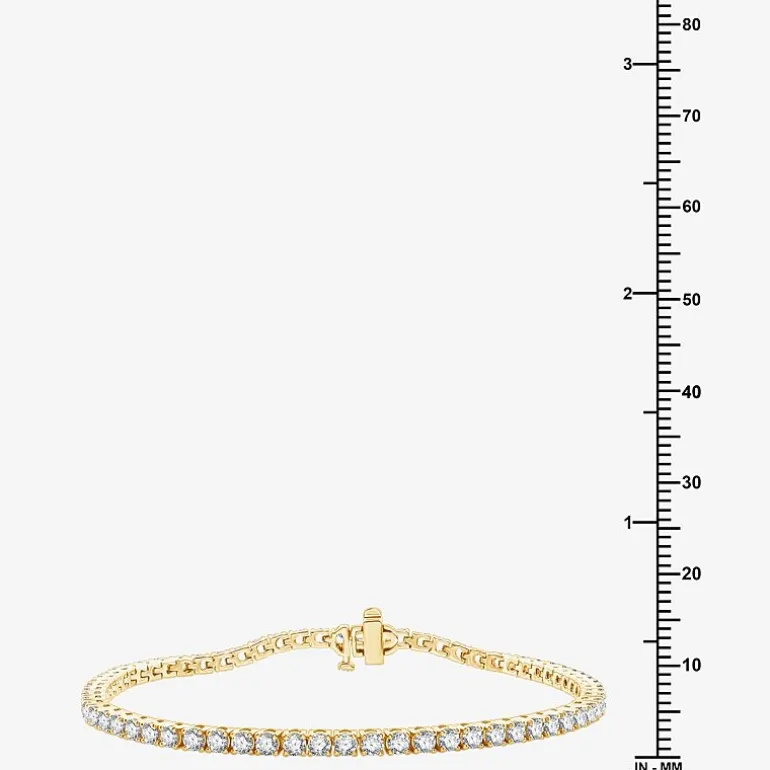 4 CT. T.W. Natural White Diamond 10K or 14K White or Yellow Gold 7.25 Inch Tennis Bracelet
