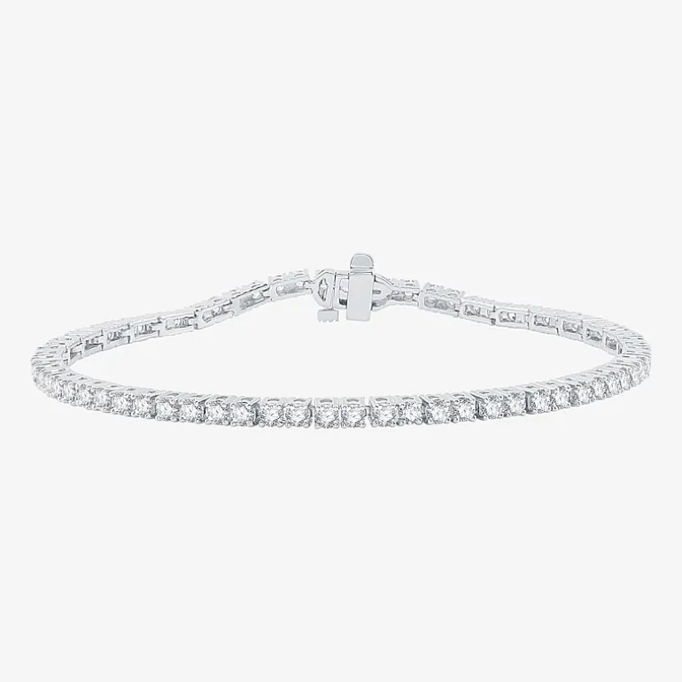 3 CT. T.W. Natural White Diamond 10K or 14K White or Yellow Gold 7.25 Inch Tennis Bracelet