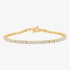 3 CT. T.W. Natural White Diamond 10K or 14K White or Yellow Gold 7.25 Inch Tennis Bracelet