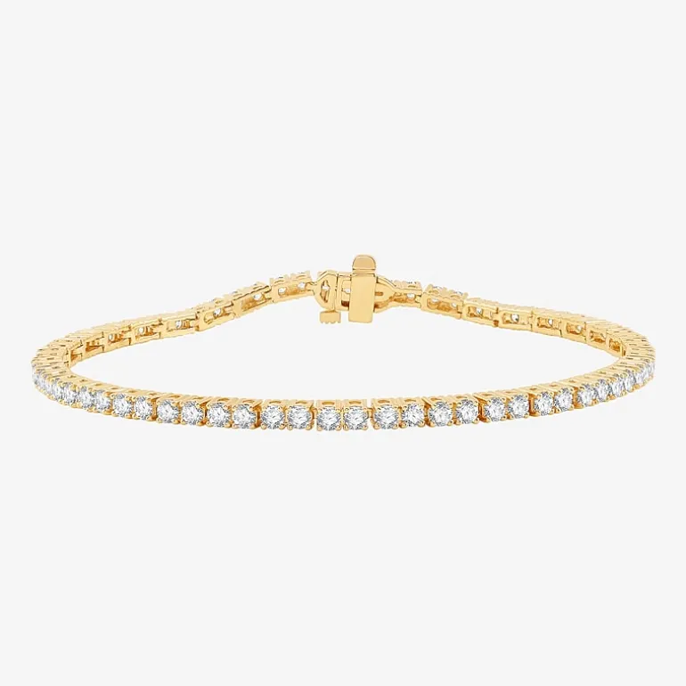 3 CT. T.W. Natural White Diamond 10K or 14K White or Yellow Gold 7.25 Inch Tennis Bracelet