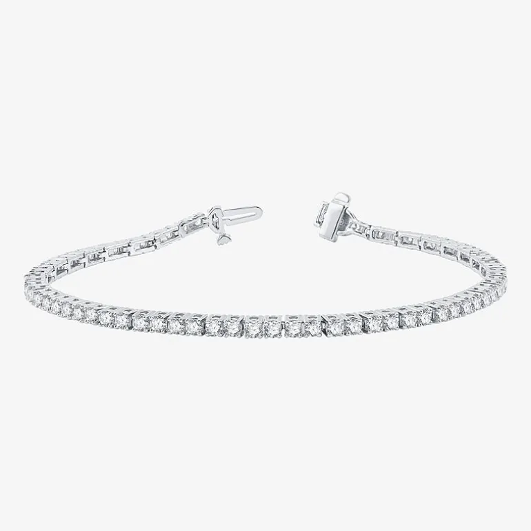 3 CT. T.W. Natural White Diamond 10K or 14K White or Yellow Gold 7.25 Inch Tennis Bracelet