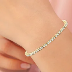 3 CT. T.W. Natural White Diamond 10K or 14K White or Yellow Gold 7.25 Inch Tennis Bracelet
