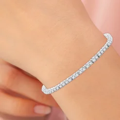3 CT. T.W. Natural White Diamond 10K or 14K White or Yellow Gold 7.25 Inch Tennis Bracelet