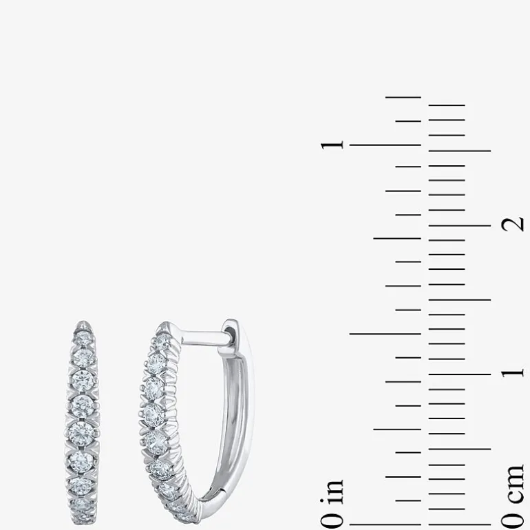 1/4 CT. T.W. Natural White Diamond 10K White Gold 11.8mm Hoop Earrings