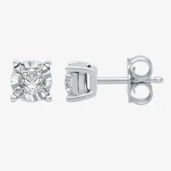 1/6 CT. T.W. Natural White Diamond 5.6mm Sterling Silver Stud Earrings