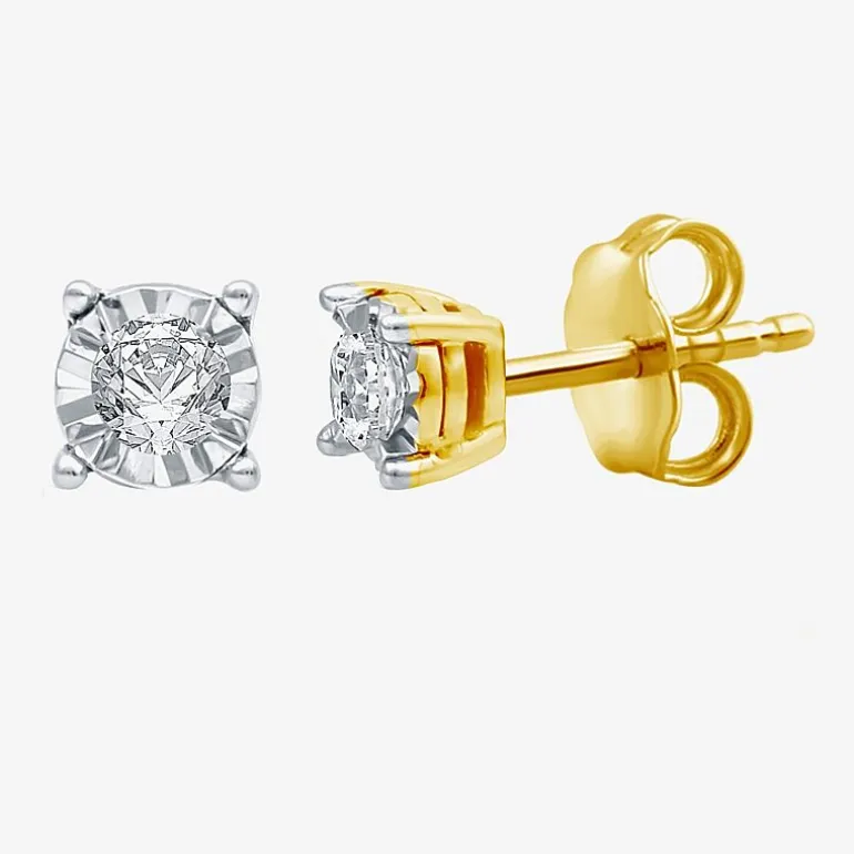 1/6 CT. T.W. Natural White Diamond 5.6mm Sterling Silver Stud Earrings