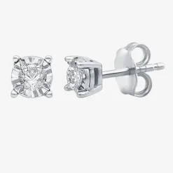 1/6 CT. T.W. Natural White Diamond 5.6mm Sterling Silver Stud Earrings