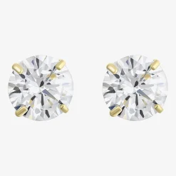 Cubic Zirconia 10K Gold 6mm Stud Earrings