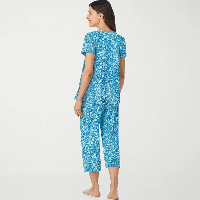 Cuddl Duds Womens Short Sleeve 2-pc. Pajama Set