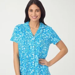 Cuddl Duds Womens Short Sleeve 2-pc. Pajama Set