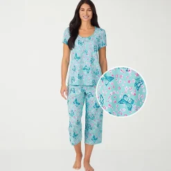 Cuddl Duds Womens Short Sleeve 2-pc. Pajama Set