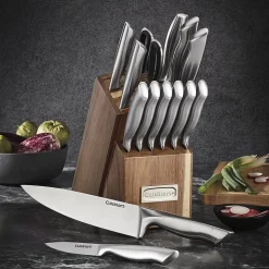 Cuisinart Stainless Steel Elite Acacia 15-Pc. Knife Block Set