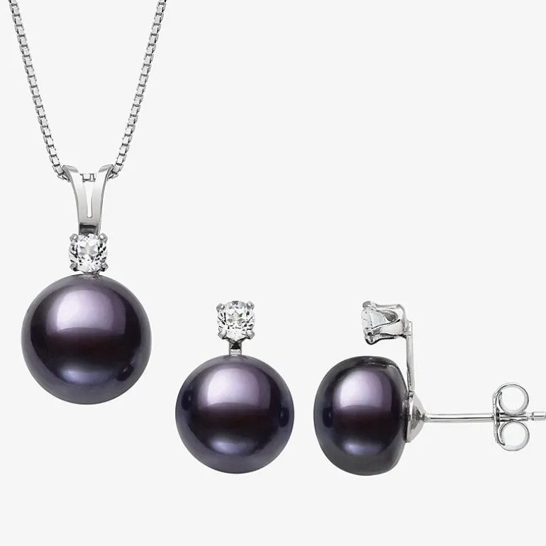 Cultured Freshwater Pearl Sterling Silver Round 2-pc. Jewelry Set