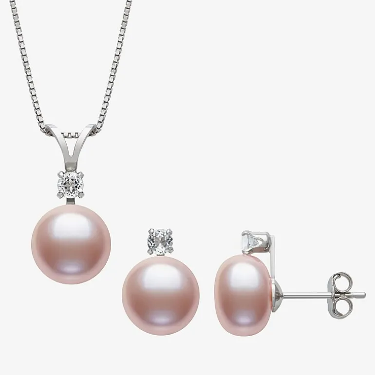 Cultured Freshwater Pearl Sterling Silver Round 2-pc. Jewelry Set