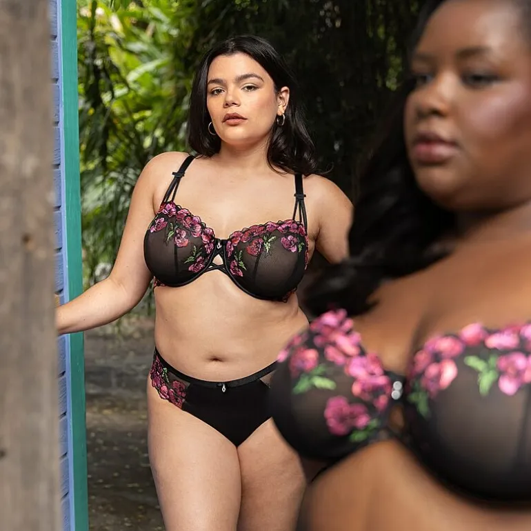 Curvy Couture Embroidery Unlined Balconette-1613