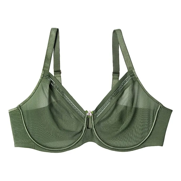 Curvy Couture Sheer Mesh Unlined Underwire Bra - 1634