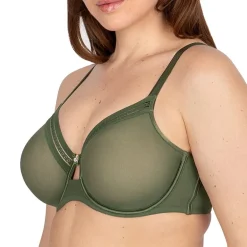 Curvy Couture Sheer Mesh Unlined Underwire Bra - 1634