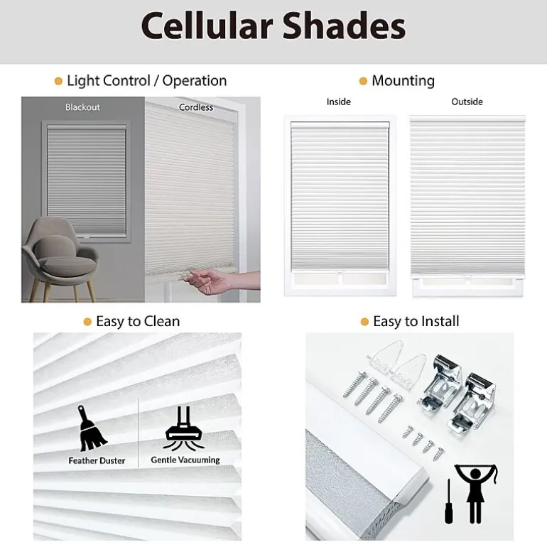Cut-to-Width 1½" Cordless Blackout Cellular Shade