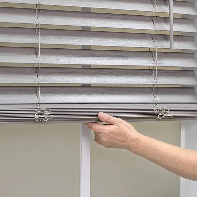 Cut-to-Width 2" Cordless Faux-Wood Blinds