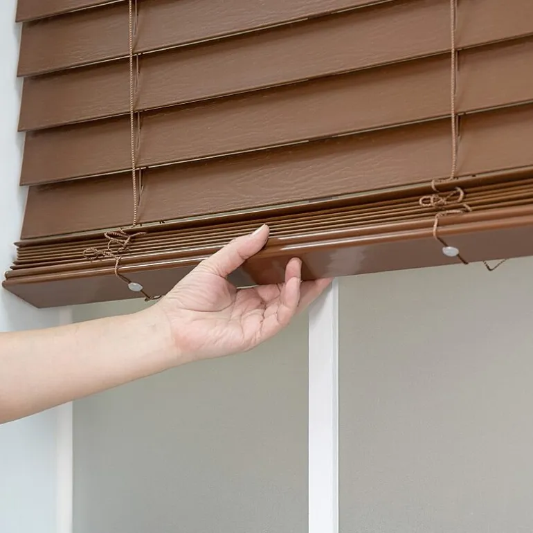 Cut-to-Width 2" Cordless Faux-Wood Blinds
