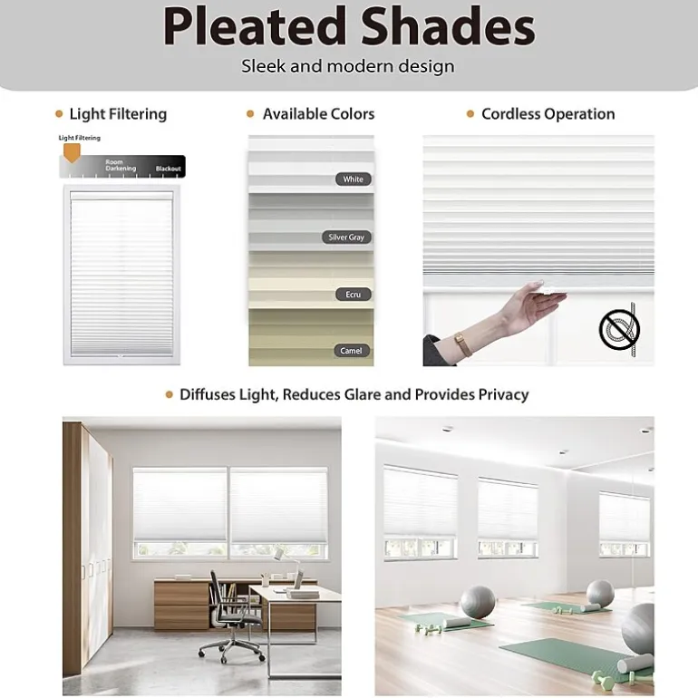 Cut-to-Width 1" Cordless Pleated Shade