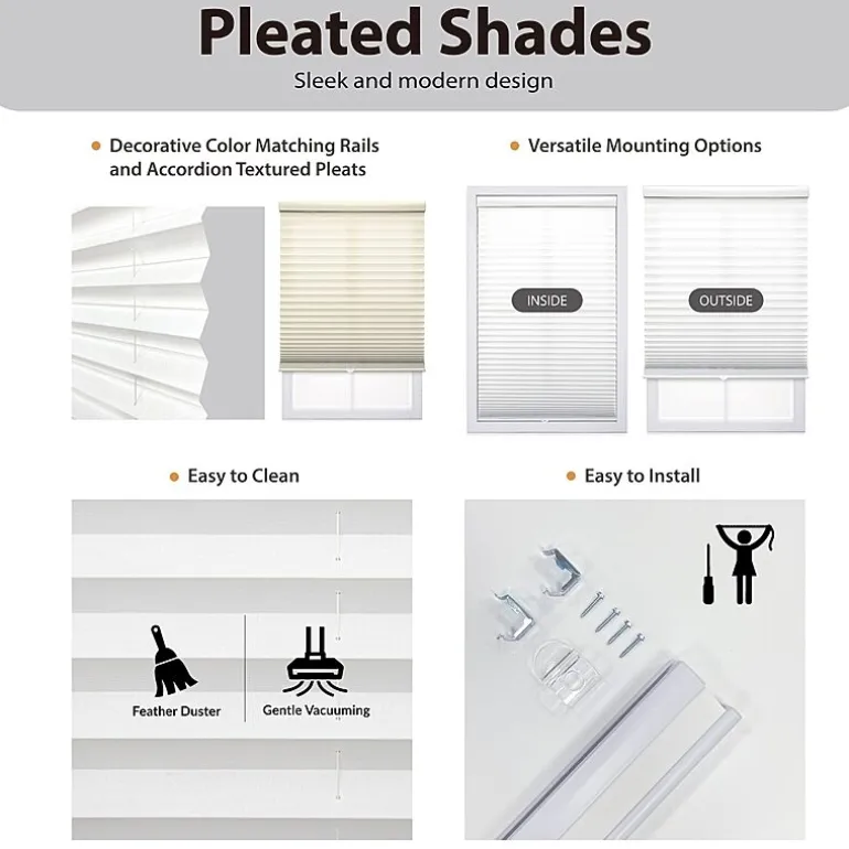 Cut-to-Width 1" Cordless Pleated Shade