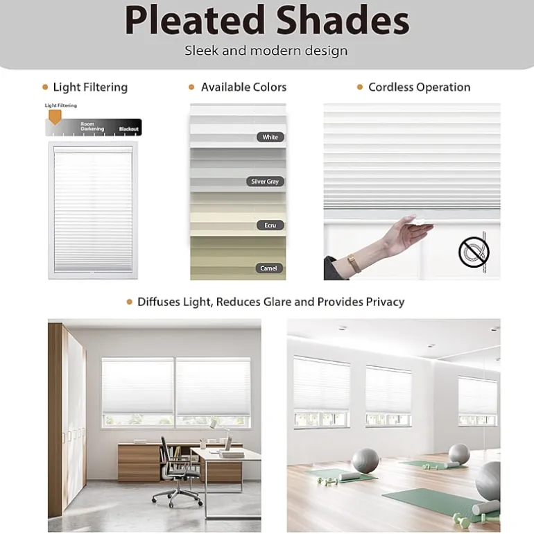 Cut-to-Width 1" Cordless Pleated Shade