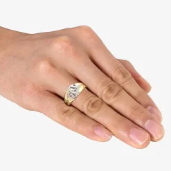 "Dad" Mens Diamond Accent Natural White Diamond 10K Gold Fashion Ring