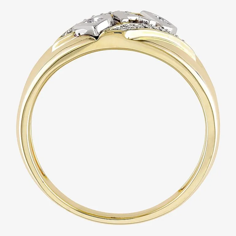 "Dad" Mens Diamond Accent Natural White Diamond 10K Gold Fashion Ring