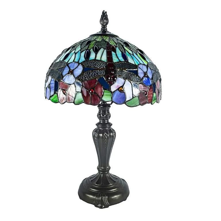 Dale Tiffany 20" Catalina Dragonfly Tiffany Glass Table Lamp