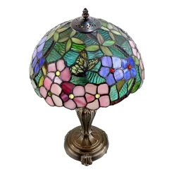 Dale Tiffany Kannon Peony Glass Table Lamp